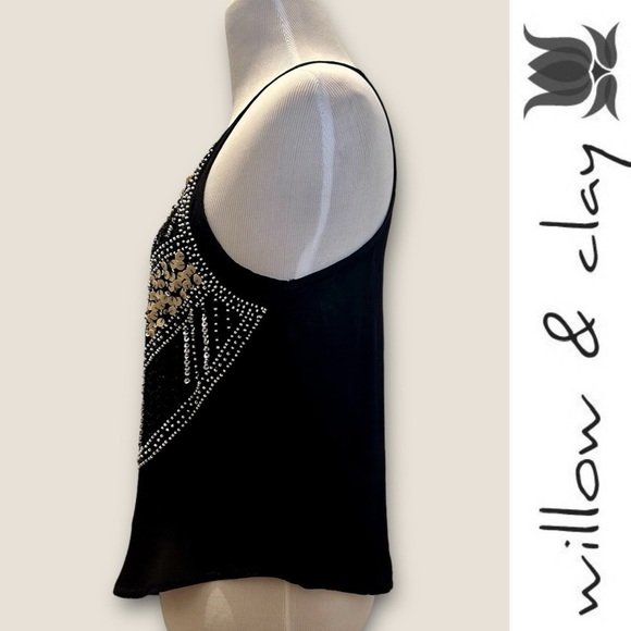 Willow & Clay Beaded Black Tank/Cami, Size XS, MSRP $79 - Picture 2 of 6